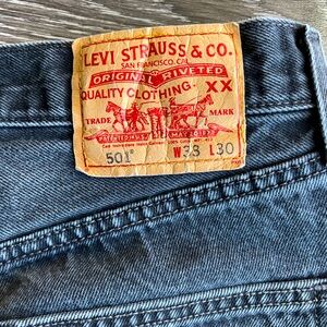 Mens Levi Strauss & C 501 Jeans Size W33 L30 black Casual Jeans